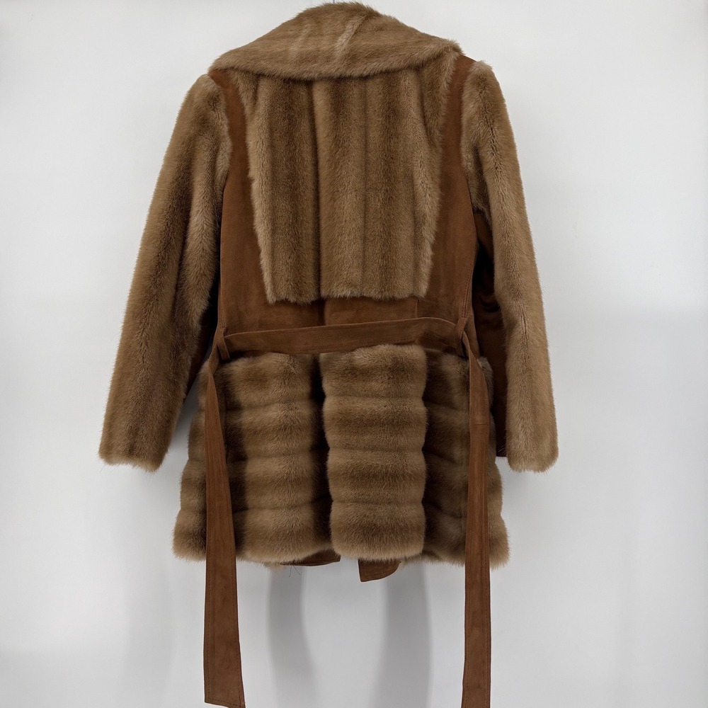 Vintage London Leathers by Lilli Ann Suede & Faux Fur Belted Jacket - Size Small - Picture 4 of 8